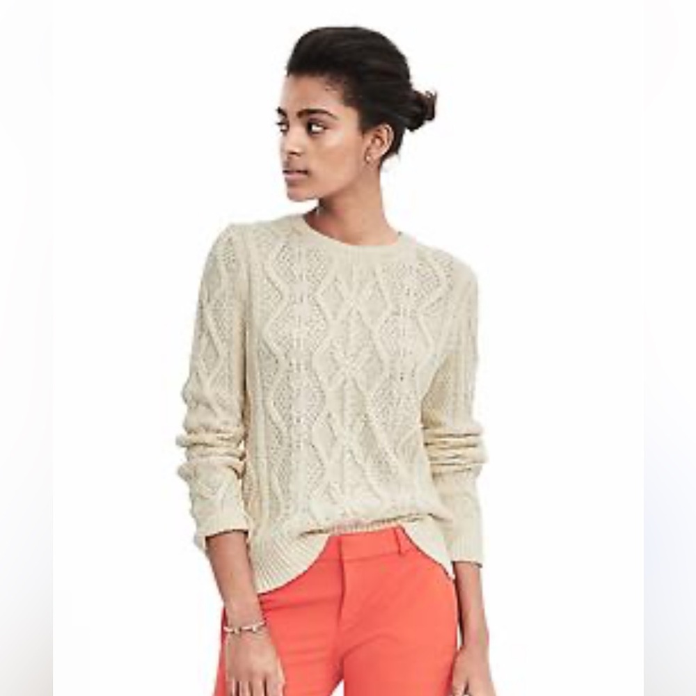 Rag & Bone Open Knit Delicate Cream Cable Knit Sweater